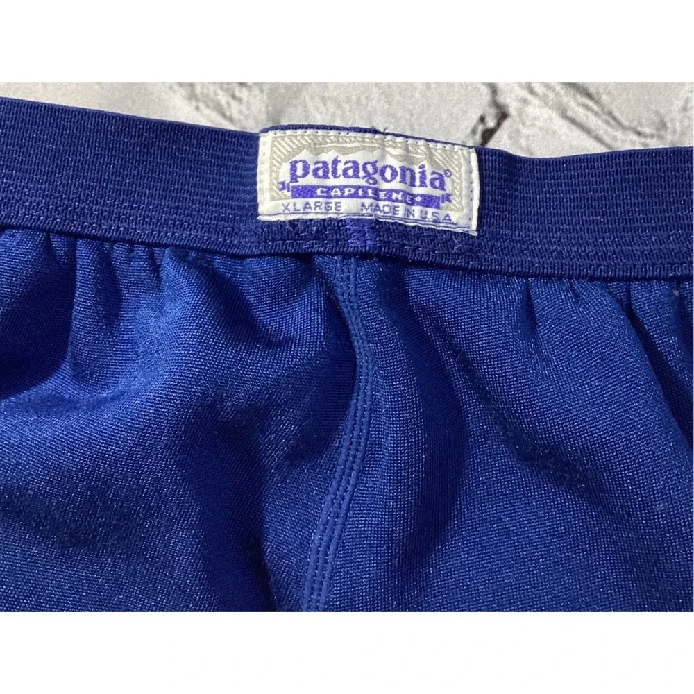 Patagonia Capilene Vintage Mens XL Blue Thermal Base Layer Pants Made in USA